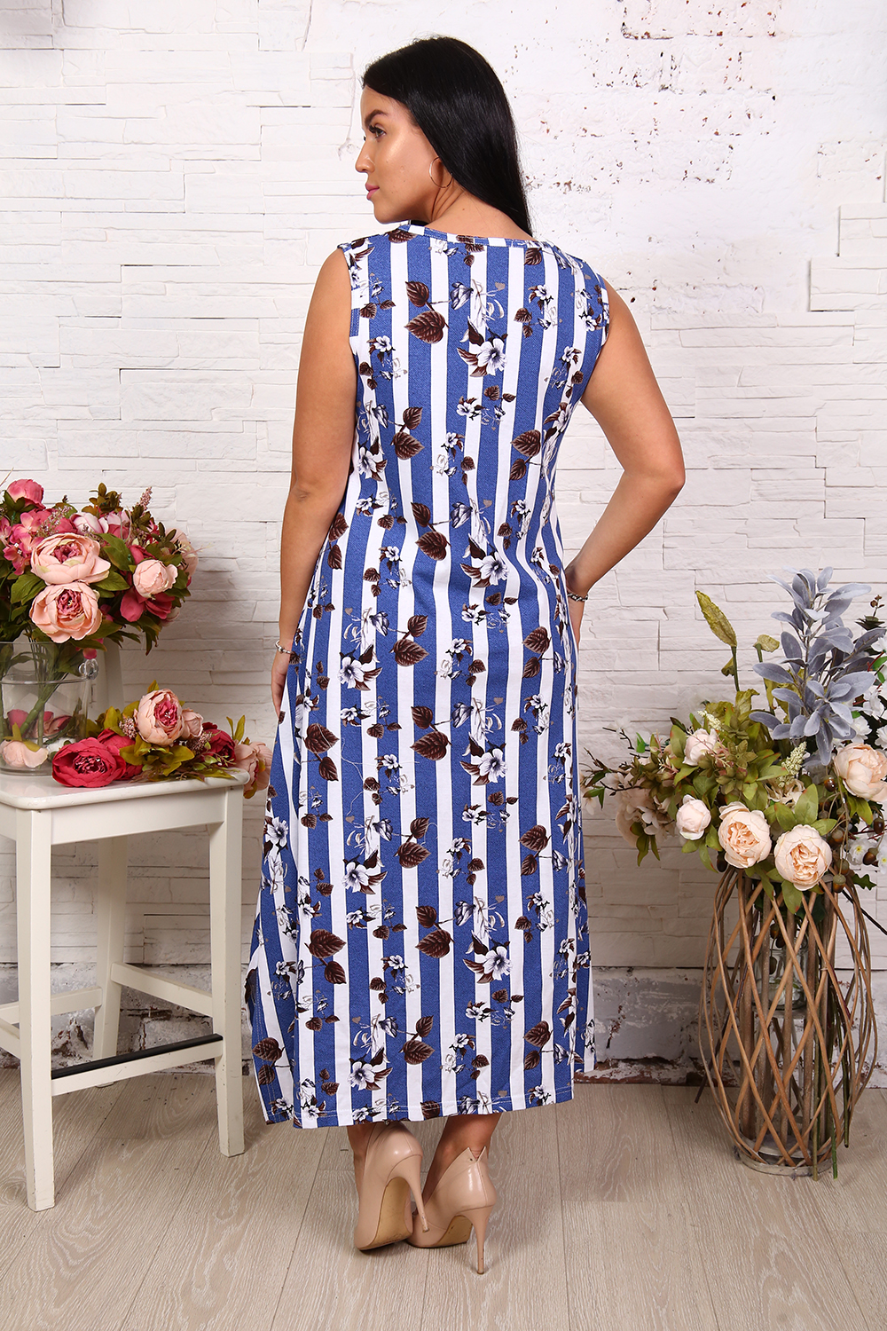 Фото товара 21045, свободный сарафан в полоску